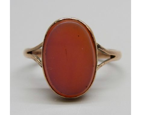 A vintage 9ct rose gold signet ring, 2.5g, Q 