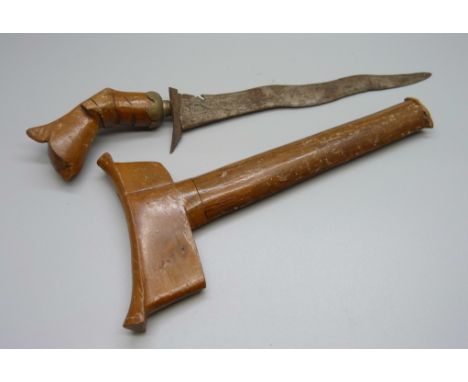 A kris knife with scabbard 