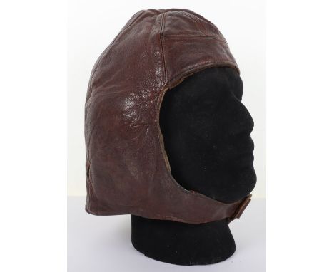 Royal Air Force 1930 Pattern Leather Flying Helmet, brown leather flight helmet similar in design to the B-Type flying helmet