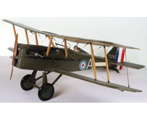 Impressive Working Model of a Royal Flying Corps SE5a Fighter Plane, the model is produced in a balsa wood with fabric coveri