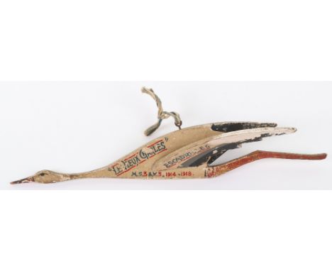 Great War French Aviation Squadron Escadrille 3 “The Storks” Wooden Commemorative, fine painted in the French national colour
