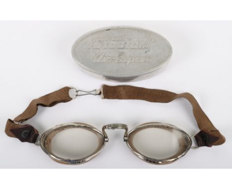 French Made 1930’s Stadium Air Express Flying Goggles, fine pair of vintage aviators flying goggles with the metal frames hav