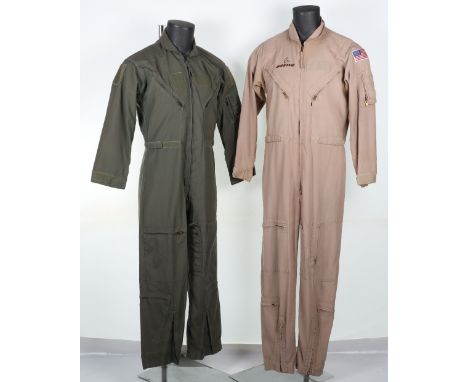 Modern Summer Pattern Flight Suit, olive green cloth flight suit with Velcro pads for wear insignia would have once been pres