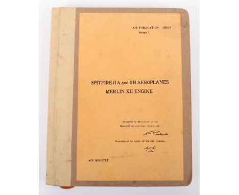 WW2 Spitfire Aircraft Merlin Engine Manual, Air Publication 1565B Volume 1, Spitfire IIA and IIB Aeroplanes Merlin XII Engine