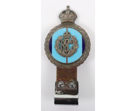 Scarce Royal Flying Corps (R.F.C) Car Radiator Badge, chromium plated badge by J R Gaunt London, with crowned laurel wreath, 