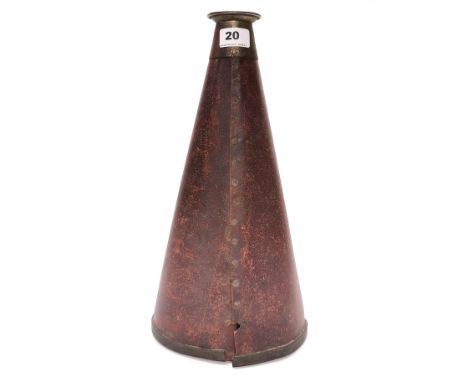 A 19th century patent Stentor megaphone (ear trumpet) made of pressed card and silvered copper, H. 39cm. Prov. Estate of the 