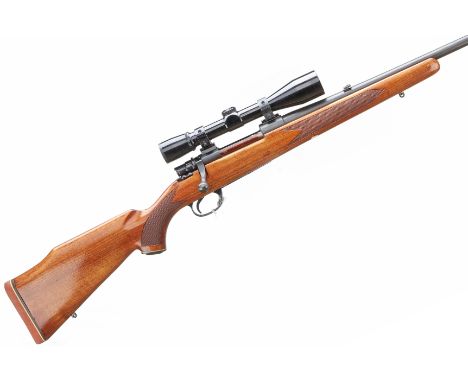 A .243 Win. Parker Hale bolt action rifle. Serial No.S-26728. Stock with comb and cheek piece. Fitted Weaver Scope. Brl.20 in