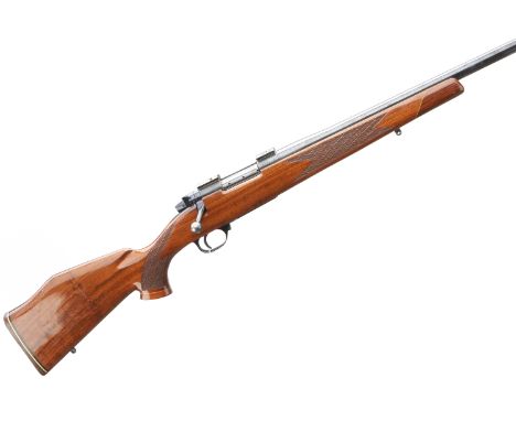 A .22-250 Rem. Cal. Weatherby Mark 5 'Varmint Master ' bolt action rifle. Serial No.S07036. Std. Specs. Varnished pistol grip