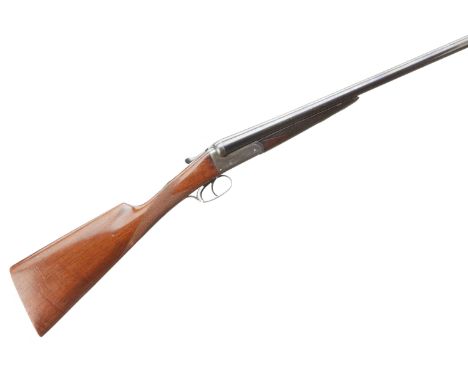 A 12 bore Harrods Brompton Road London double-barrelled boxlock shotgun. Serial No.88097. Std. Specs. Brls.28 ins. Scotarms L