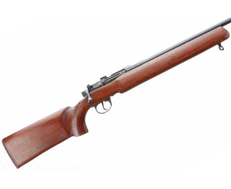 A .303 'Sporterized' Lee Enfield No.4 bolt action rifle. Serial No.289811. Floating barrel, magazine blocked off, customised 