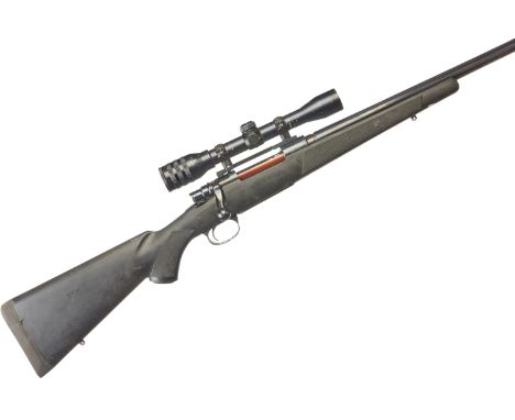 A 6.5mm x 55 F.N. bolt action rifle. Serial No.28370. Std. Specs. Fitted Kassnar 4x Wide Angle Scope. Synthetic stock. Grade 