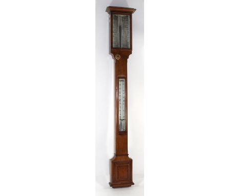 A Victorian oak Stick Barometer
The ivory angled scales signed J. B. Dancer Optician, Manchester, the trunk with mercury tube