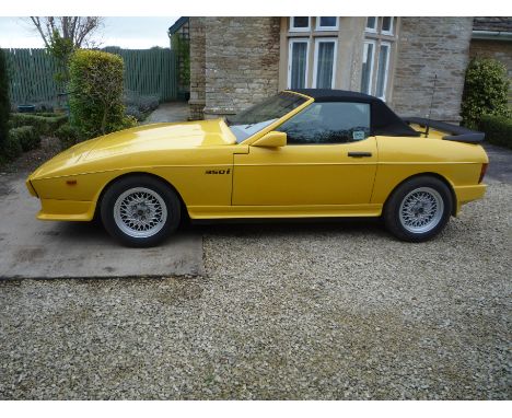 1987 TVR 350iReg. no. FXI 350Chassis no. SA9DH35P8HB019122Engine no. 37A00452CIn 1982, TVR – then recently bought by Peter Wh