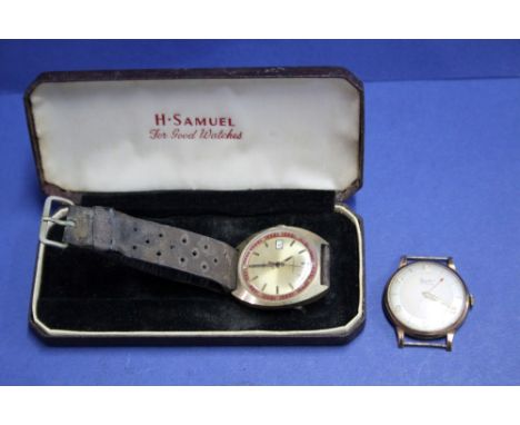 An Everite 9ct gold gentleman's wristwatch, in H. Samuel box, with guarantee certificate; together with a 1970s Timex gentlem