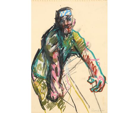 Peter Howson OBE (Scottish born 1958) ARR, Framed oil pastel, signed, painted 1994, ‘A Vision’, 41.5cm x 29.5cm Provenance: F