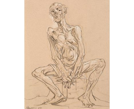 Peter Howson OBE (Scottish born 1958) ARR, Framed pastel on paper, signed, dated 2011, ‘In the Camp’, 30cm x 23cm   Behind gl