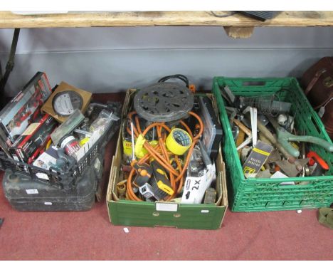 Tools - various, magnusson, staple gun, coping saw, pop riveter kit, Rockworth sander in case, drills, saws, chisels, etc:- F