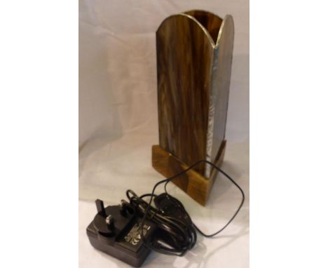 Tortoiseshell effect glass night lamp, H: 22 cm. Not available for in-house P&amp;P, contact Paul O'Hea at Mailboxes on 01925