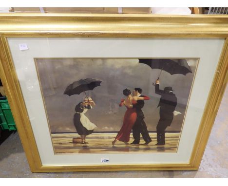 Jack Vettriano (b. 1951): large colour print, The Singing Butler, 46 x 56 cm. Not available for in-house P&amp;P, contact Pau