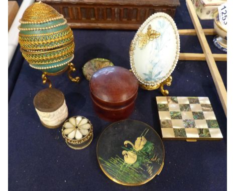 Collection of mixed containers, ring boxes, compacts etc. Not available for in-house P&amp;P, contact Paul O'Hea at Mailboxes