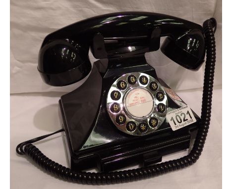 Black, Carrington push button telephone in 1920s styling, compatible with modern telephone banking and any standard analogue 