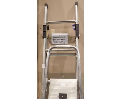 Three sets of aluminium step ladders. Not available for in-house P&amp;P, contact Paul O'Hea at Mailboxes on 01925 659133 