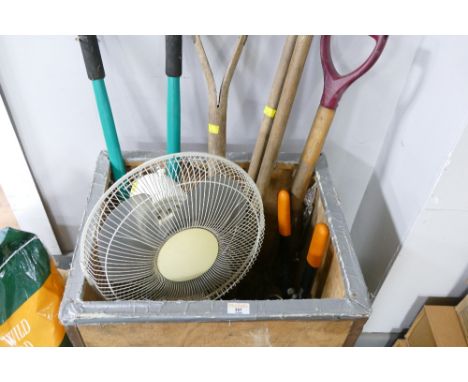 Garden tools, electric fan etc