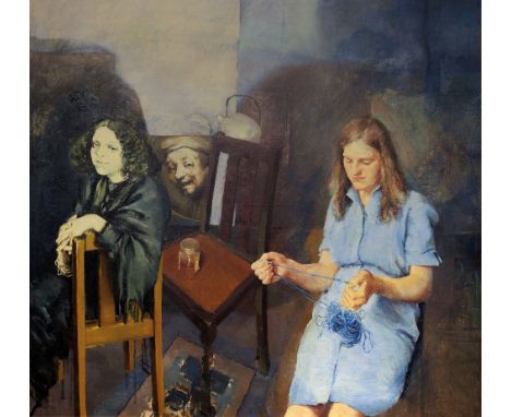 Robert O. Lenkiewicz [1941-2002]-Mouse with Wool - Interior:-circa 1965oil on canvas188 x 203cm, together witheight related p