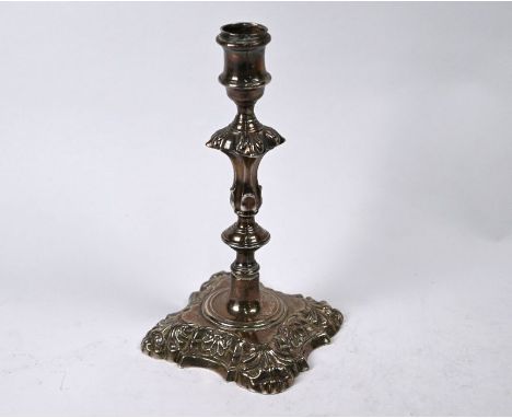 A late George II cast silver baluster candlestick, William Cafe, London 1757,&nbsp;20.8oz (648g), 23cm high