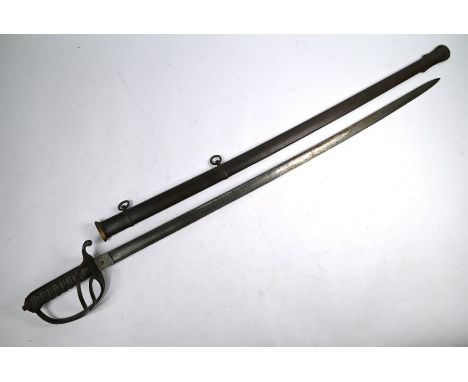 A Victorian infantryman's sword by Reeves of Birmingham, the 87 cm etched blade inscribed 'Presented to Cpl Joshua Brooks by 