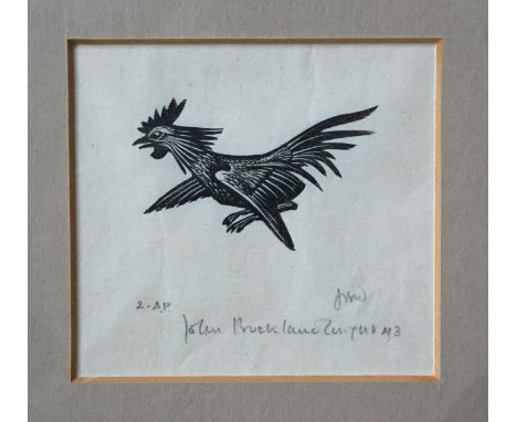 John Buckland-Wright (1897-1954) - Cockerel, wood engraving, artist proof print numbered 2, pencil signed, 7 x 7 cm