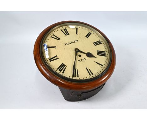 Thurlow of Ryde (Isle of Wight, Hampshire), an 8-day fusee movement walnut cased dial clock, 36 cm dia.&nbsp;