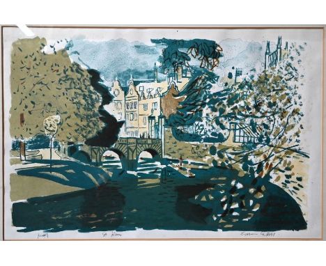 Edwin La Dell (1914-1970) - 'St John's', University of Cambridge, proof lithograph, pencil signed to margin, 44 x 66 cm