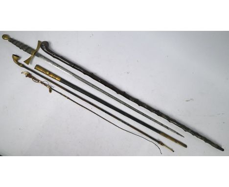 A pageboy's ceremonial sword by J J Coney, Cheapside, with 73 cm etched blade, brass cross hilt, wired fishskin grip, in bras