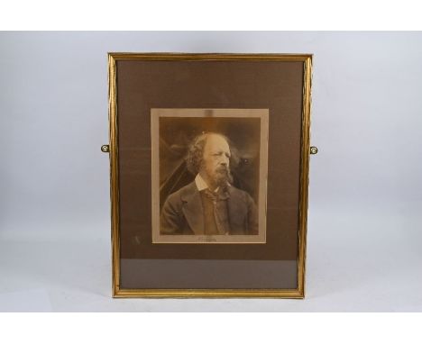 Julia Margaret Cameron - a large albumen photographic print of Alfred Lord Tennyson, signed in ink by Tennyson and inscribed 