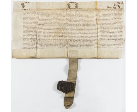 Scotland.- Charter, grant by Archibald Lord Napier of Merchiston to Robert Wallace of Galrig land in Tarbolton [South Ayrshir