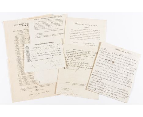 Canals &amp; Shipping.- Worcester and Birmingham Canal, printed letter notice of next general assembly, 1805; and 9 other pie
