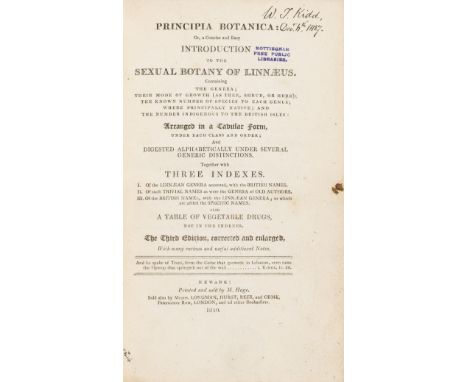 Botany.- [Darwin (Robert W.)] Principia Botanica: Or, a Concise and Easy Introduction to the Sexual Botany of Linnæus, third 