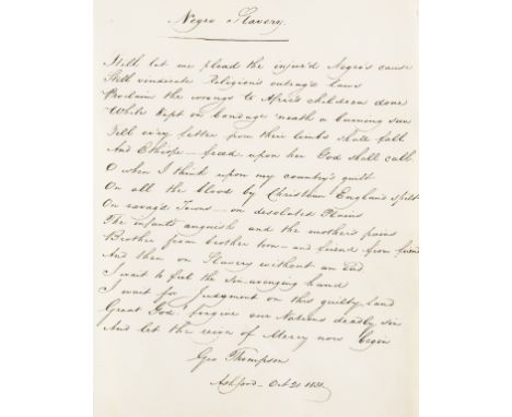 Anti-Slavery.- Thompson (George Donisthorpe, orator, slavery abolitionist, and political reformer, 1804-1878) Negro Slavery, 