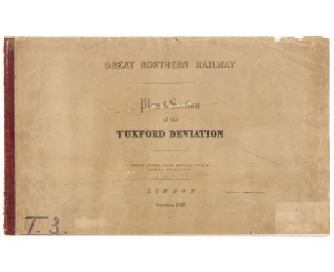 NO RESERVE Nottinghamshire.- Railways.- Cubitt (William, consulting engineer) Great Northern Railway: Plan &amp; Section of t