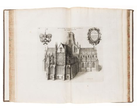 London.- Dugdale (Sir William) The History of St. Pauls Cathedral in London, 3 parts in 1, first edition, engraved portrait f