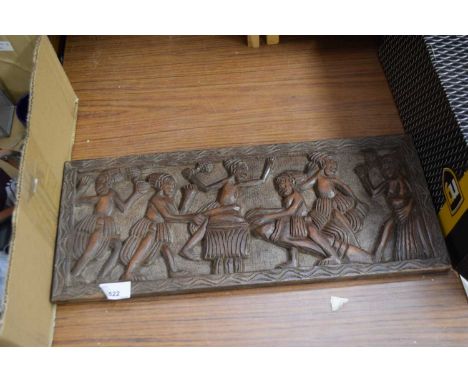 WEST AFRICAN CARVED HARDWOOD PANEL