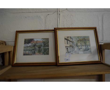 AFTER GODFREY ARNISON, 'ELM HILL' AND 'PULL'S FERRY, NORWICH' COLOURED PRINT, F/G (2)