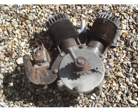 EXTRA LOT: A circa 1924 AJS V-twin 1000cc engine, with Lucas magneto, engine number 42737, internal condition unknown