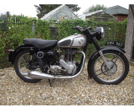 A 1955 Norton ES2, registration number UWA 967, frame number K4 61174, engine number K461174, silver. This ES2 was originally