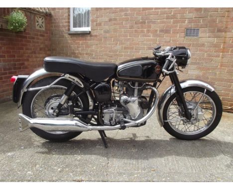 A 1961 Velocette Venom, registration number YSV 594, frame number RS 16320, engine number VM5462, black. Introduced in 1956 t