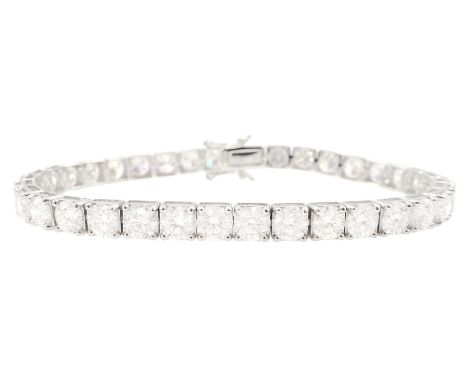 18ct white gold round brilliant cut diamond bracelet, stamped, total diamond weight approx 14.20 caratCondition Report:Approx