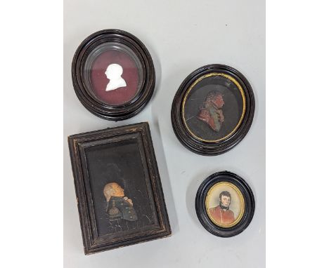A pair of 19th century wax portraits busts of Admiral Richard Earl Howe and Lieut. General Lord Hill (II corp Waterloo 1815) 