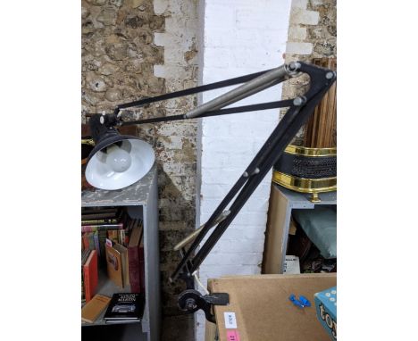 Industrial Design, FEMO type A9 Swedish maid - century anglepoise bench/desk lamp circa 1960's/70's in black finish metalLoca