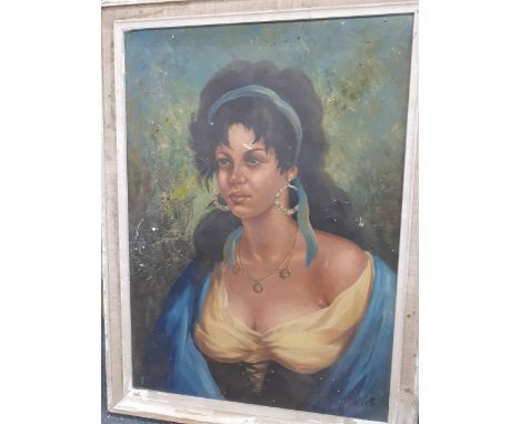 Mixed pictures to include Redaelli - Spanish lady with hoop earrings, a 1960's/70's oil on canvas, signed lower right hand co